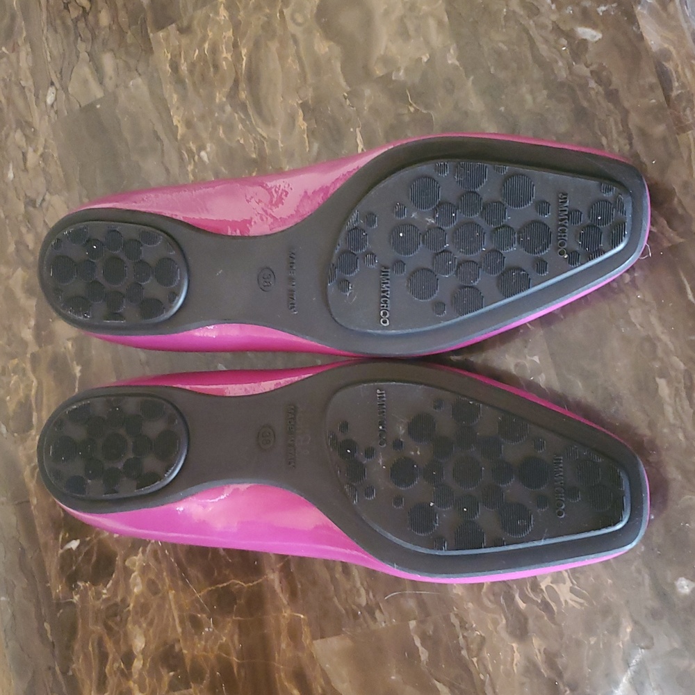 Like NEW Jimmy Choo Fuschia Ballet Flats - Picture 11 of 13